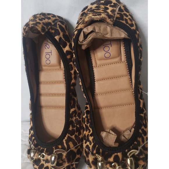 Me Too Womens Leah SlipOn Leather Upper Leopard Print Hair On-Walking Heel 6.5M - Picture 12 of 12